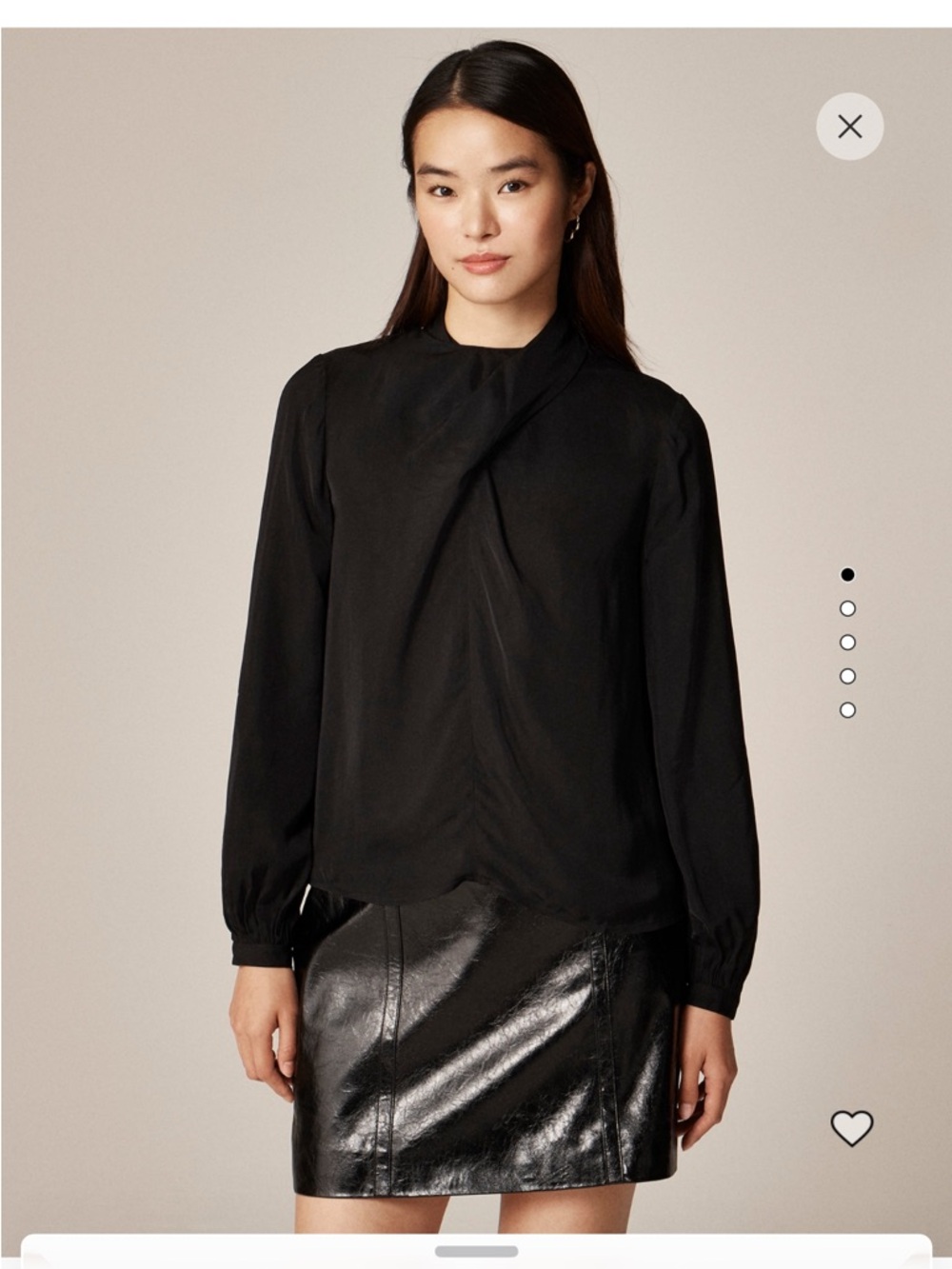 J. Crew Long-Sleeve Hooded Blouse - Gray